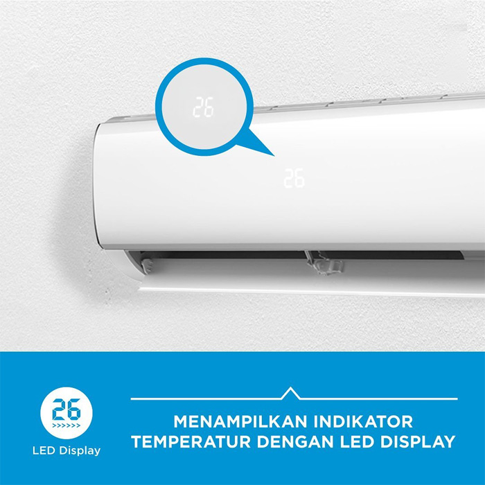 Midea AC Standard Double Gold Fin Wall Mounted Split 1/2 PK - MSAF-05CRN2
